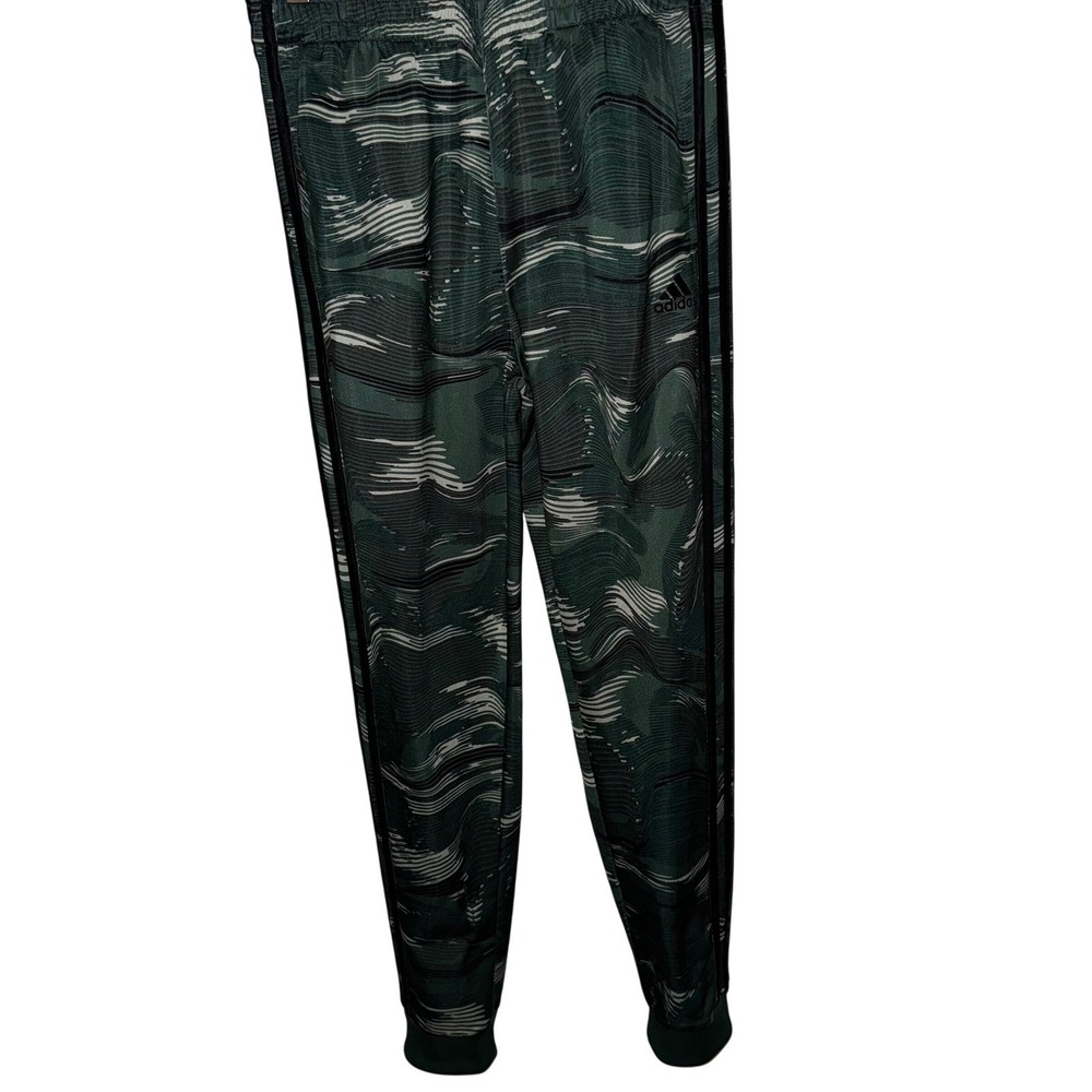 adidas‎ Boys Youth L 14/16 Green Black Abstract Print Track Pants Athletic